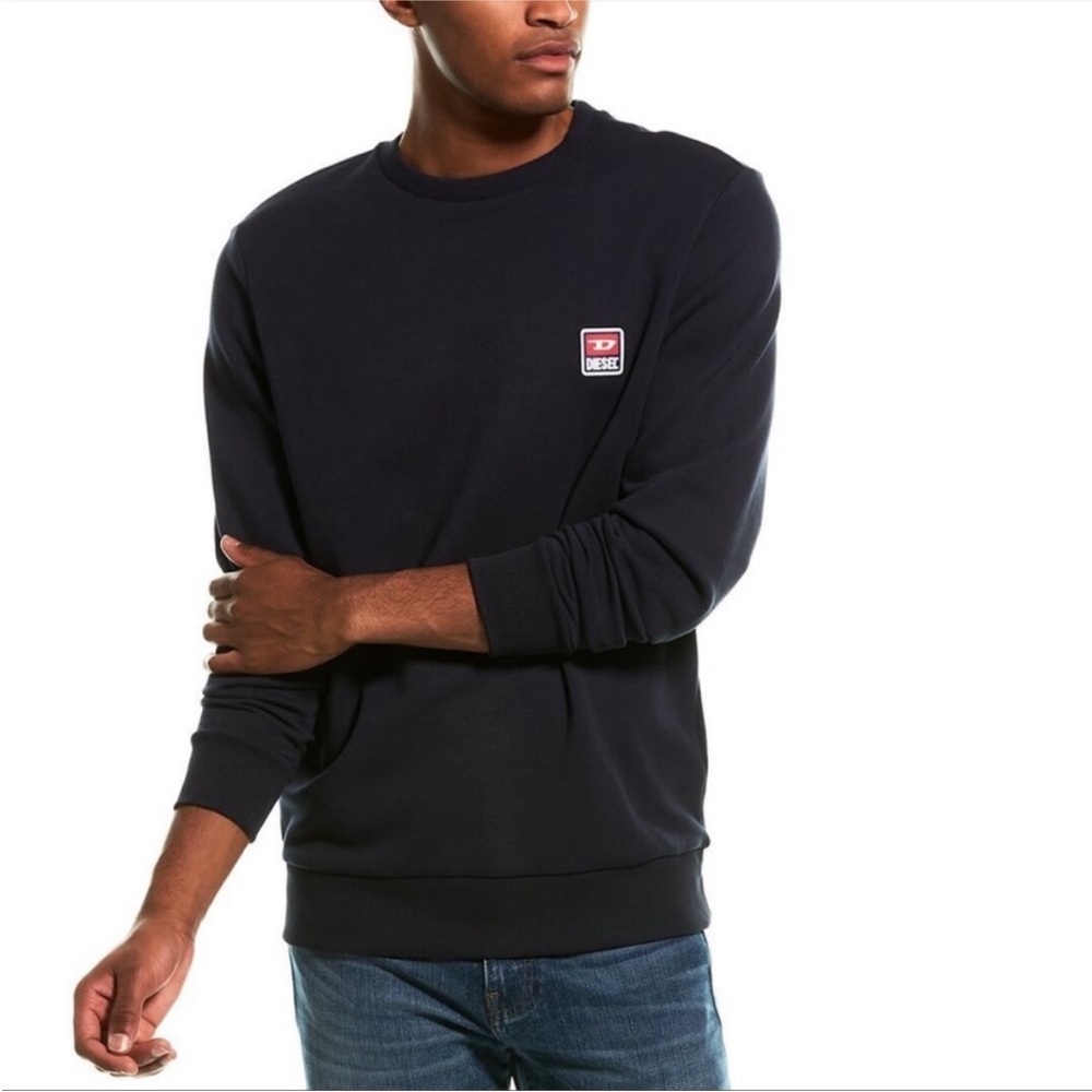 Diesel embroidered patch logo crewneck sweatshirt Navy 
Size XL